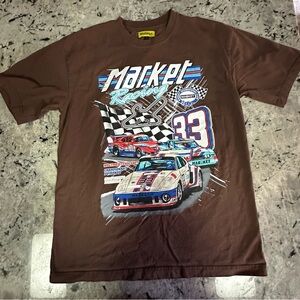 Market Racing Tee .. brown size Large